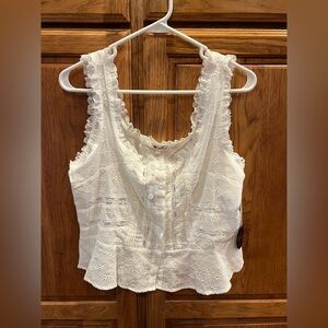 White Eyelet Lace Top